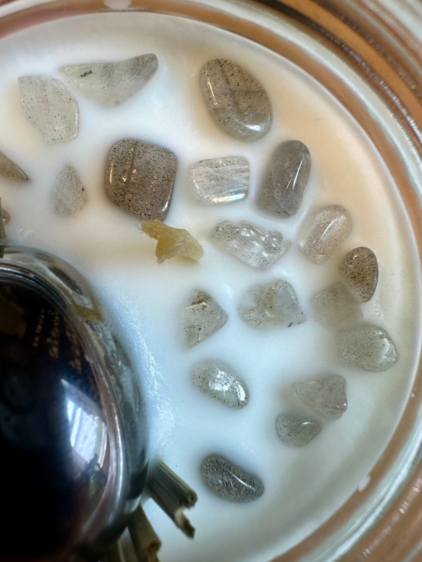 Midnight Tide | Masculine Ocean Vetiver | Hematite + Labradorite | Reiki Crystal Candle